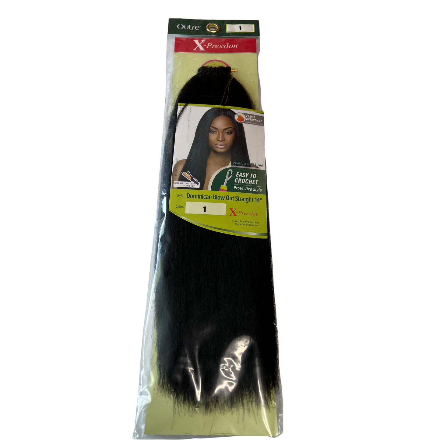 Dominican Blow out Straight 14" Outre Expression Crochet Color 1