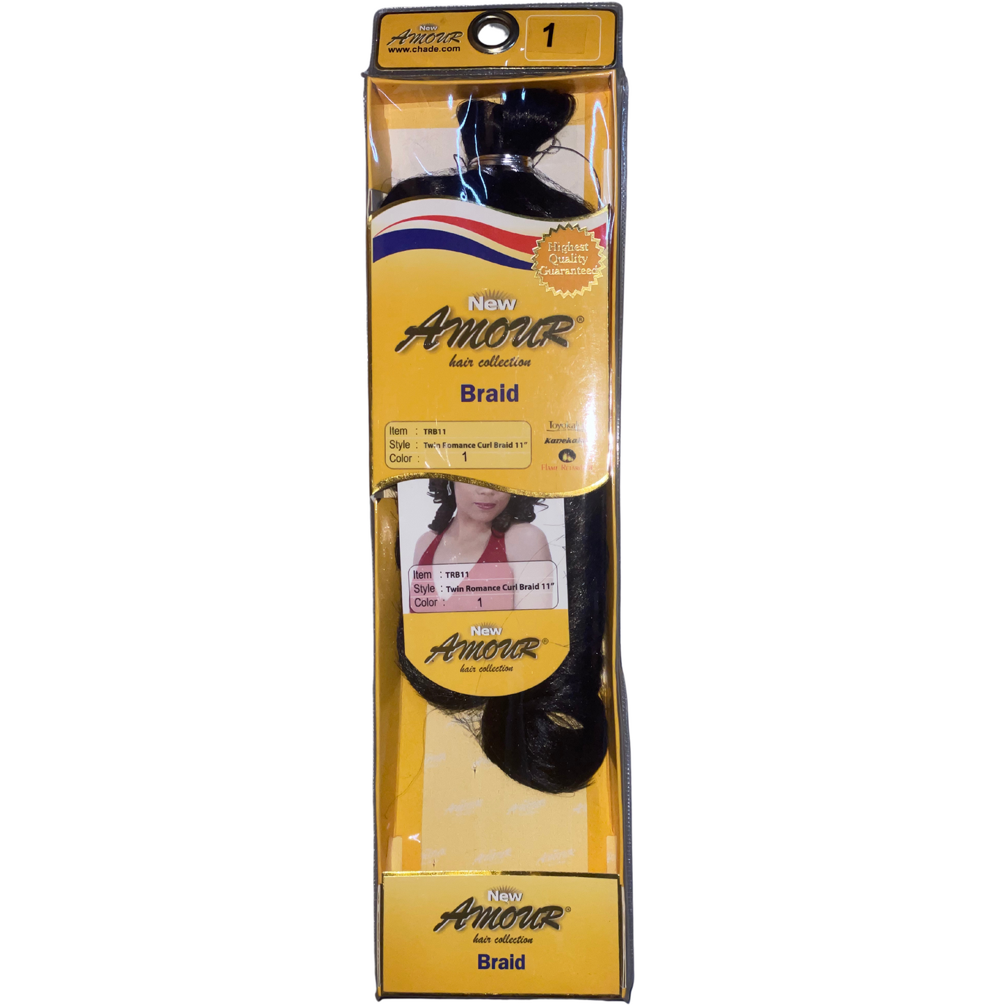 Amour Collection Braid 100% Kanekalon Twin Romance Curl 11'' Color 1