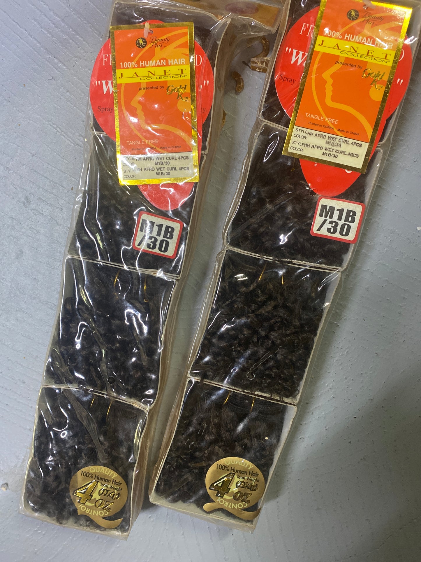 Janet H/H Afro Wet Curl 4Pcs Color M1B/30