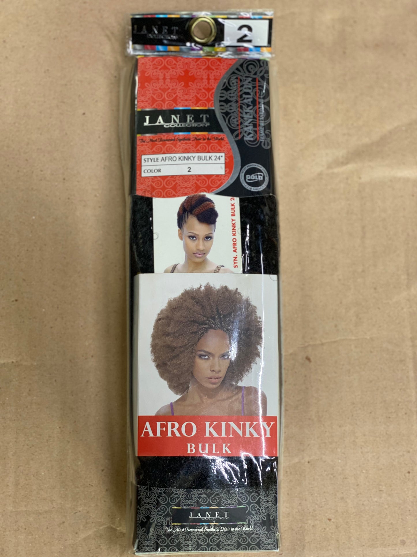 Janet 100% Kanekalon Afro Kinky Bulk 24'' Color 2