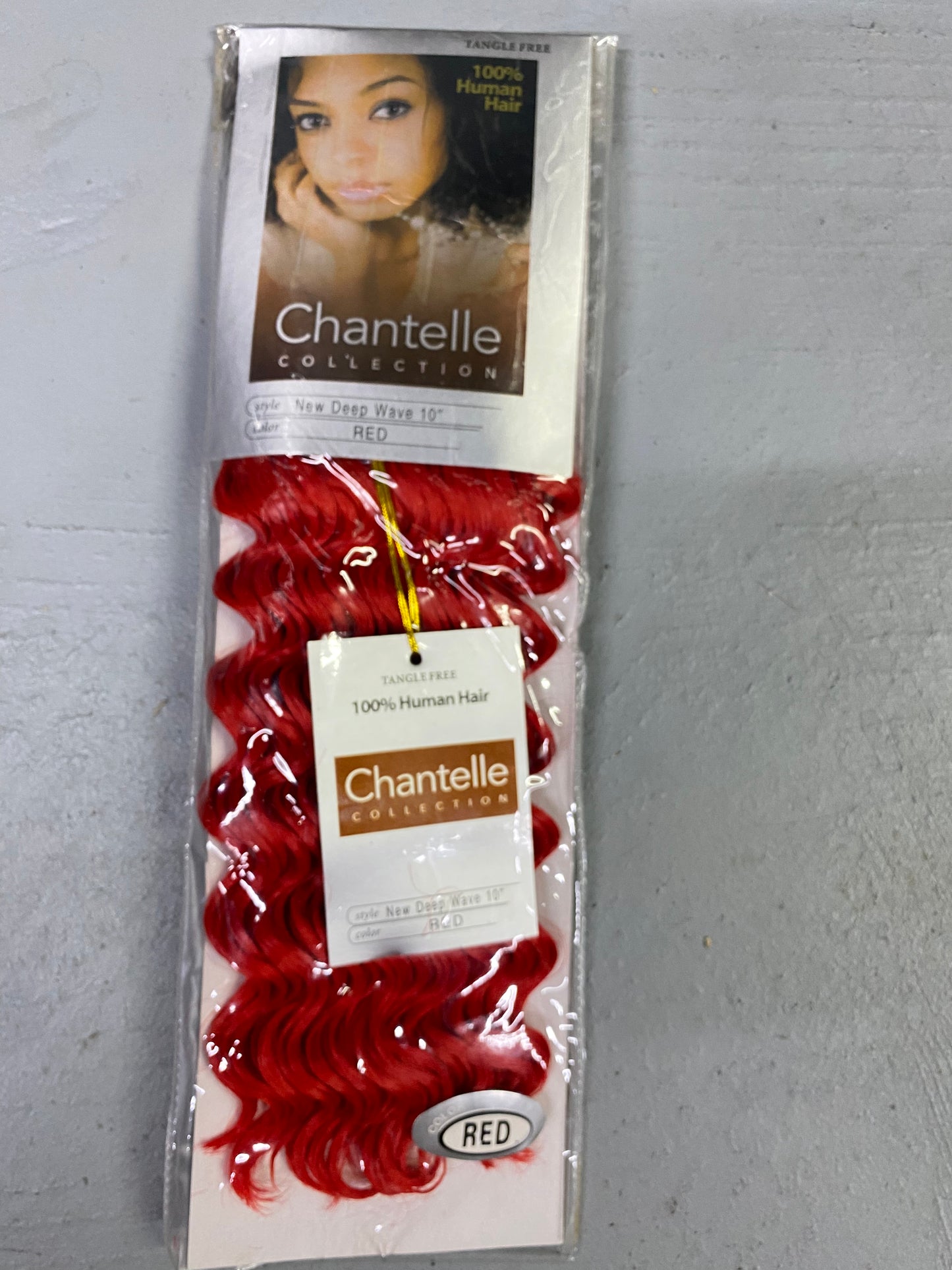 Chantelle 100% Human Hair New Deep Wave 10'' Color Red