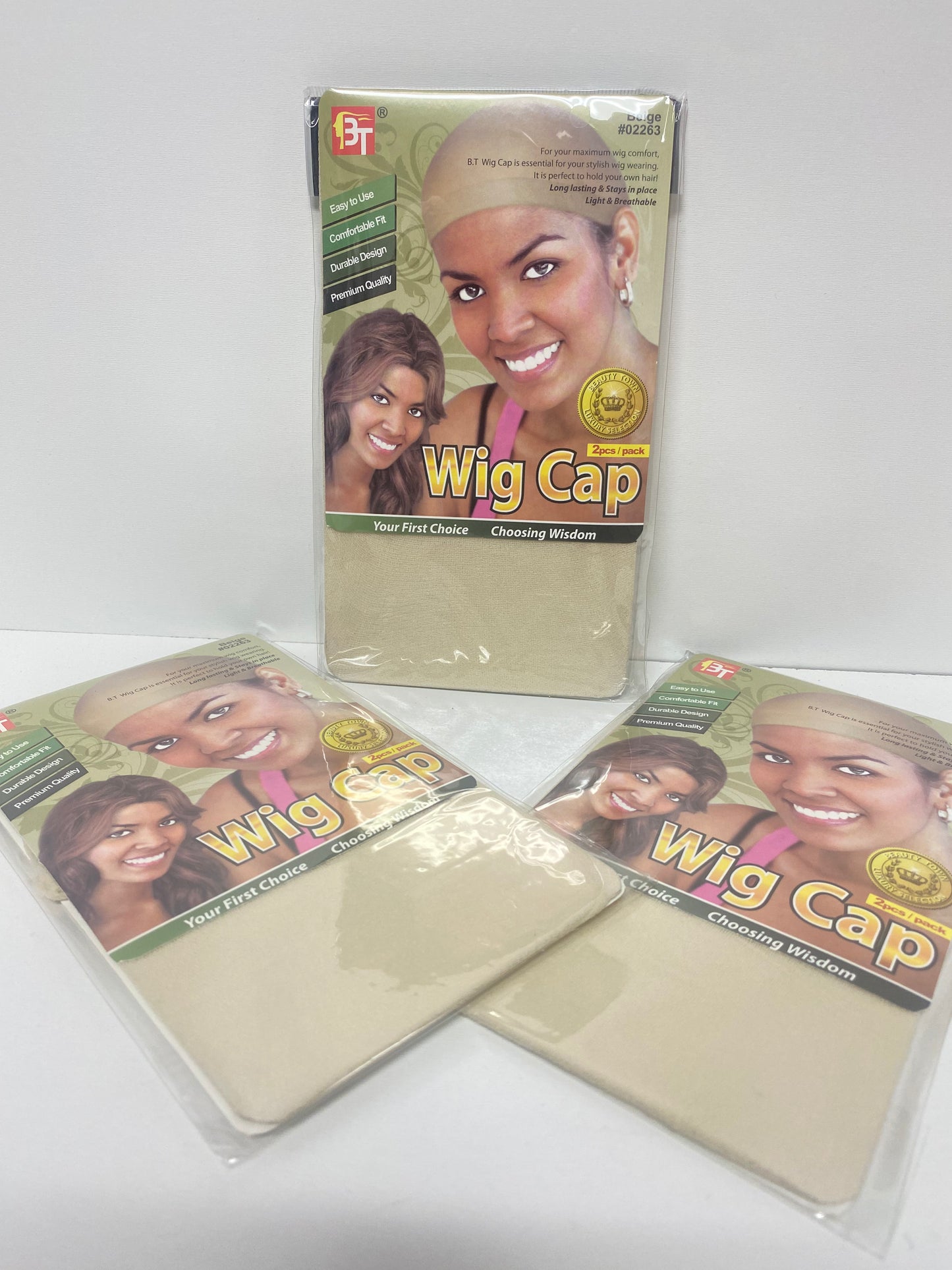 Beauty Town Wig Caps Black 2 Pack