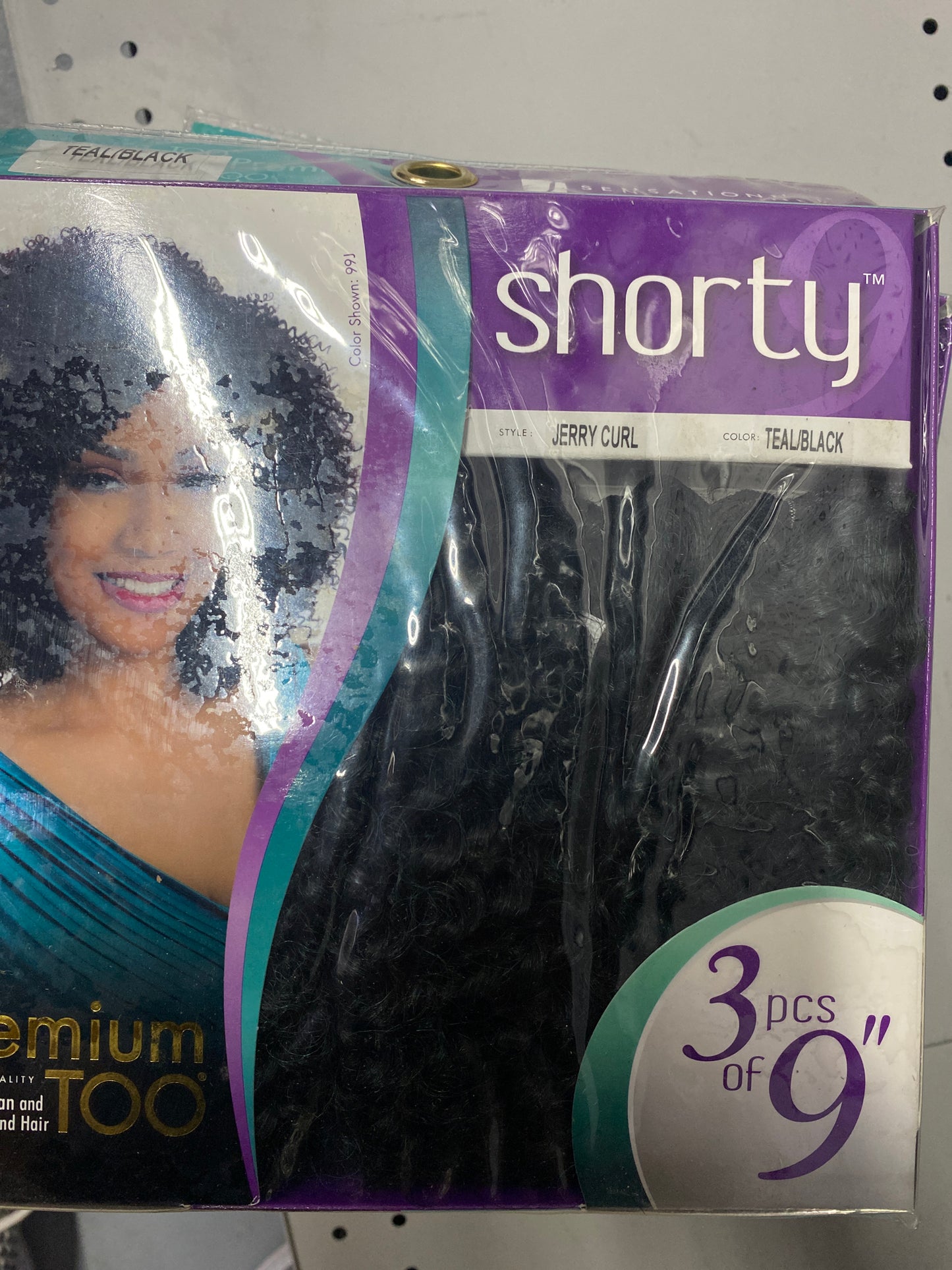 Sensationnel Shorty Jerry Curl 9'' Color Teal/Black