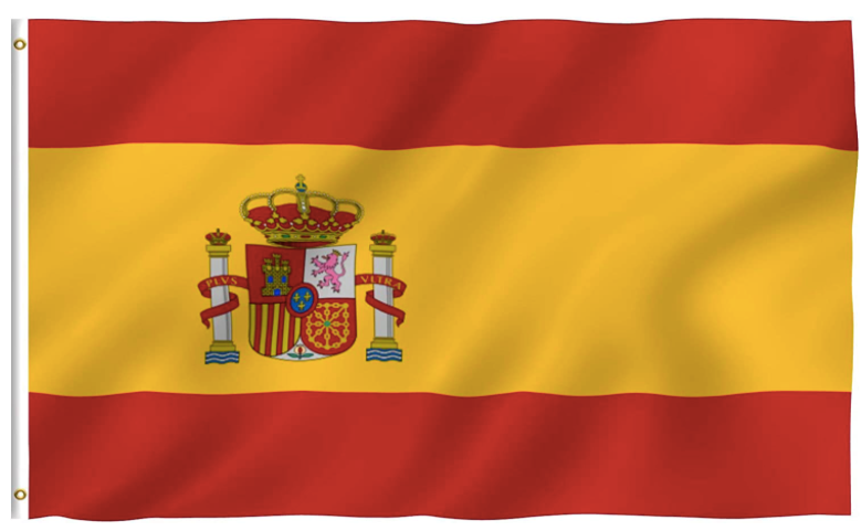 Spain Flag with Brass Grommets