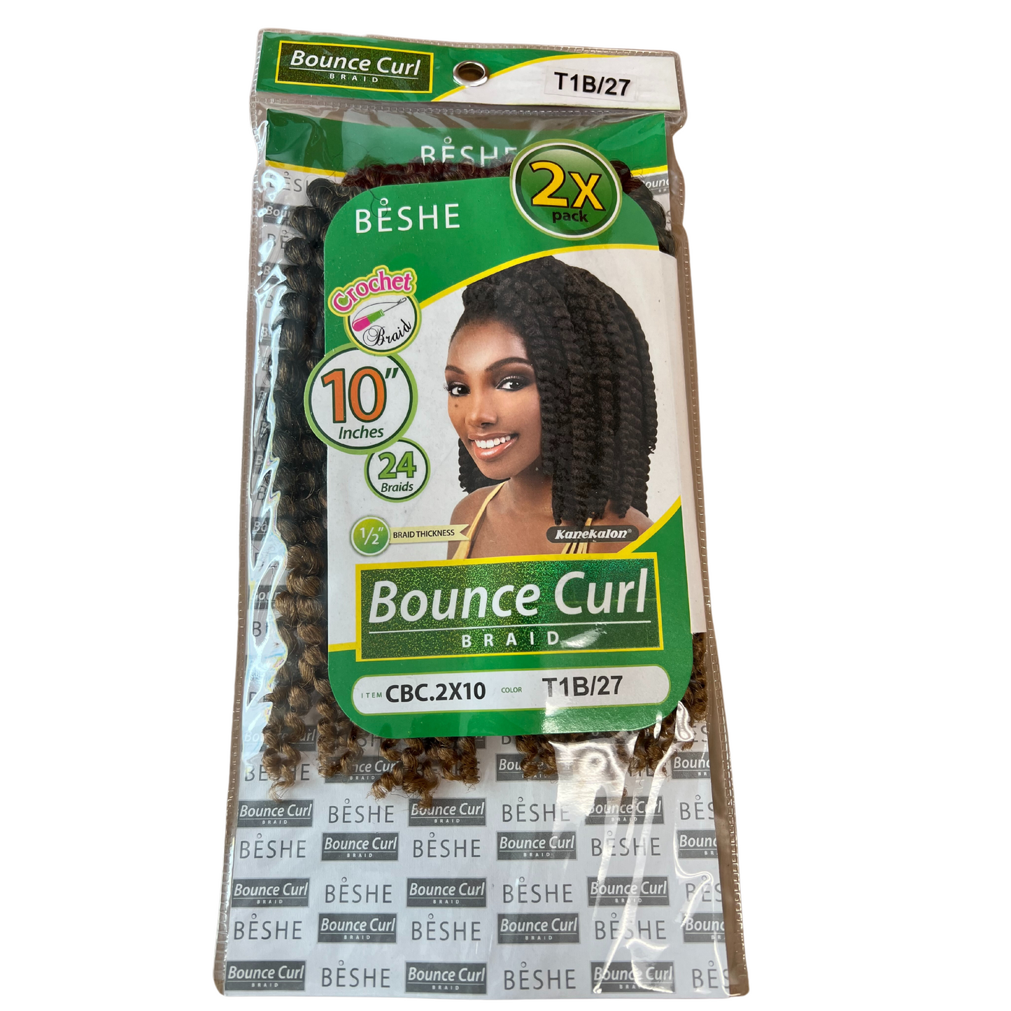 Beshe Bounce Curl Braid 10" Color T1B/27 Crochet