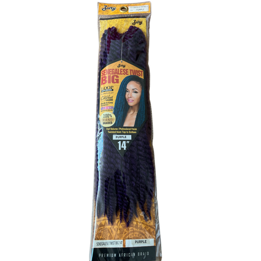 Senegalese Twist Crochet Hair 14" Purple