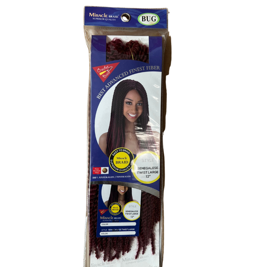 Miracle Braid Senegalese Twist  Crochet Hair Color BUG 12'