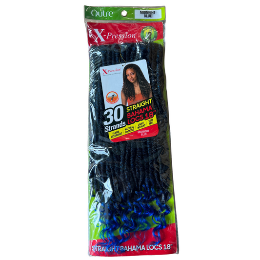 Outre X-pression Straight Bahama Locs 18” Midnight Blue Crochet Hair