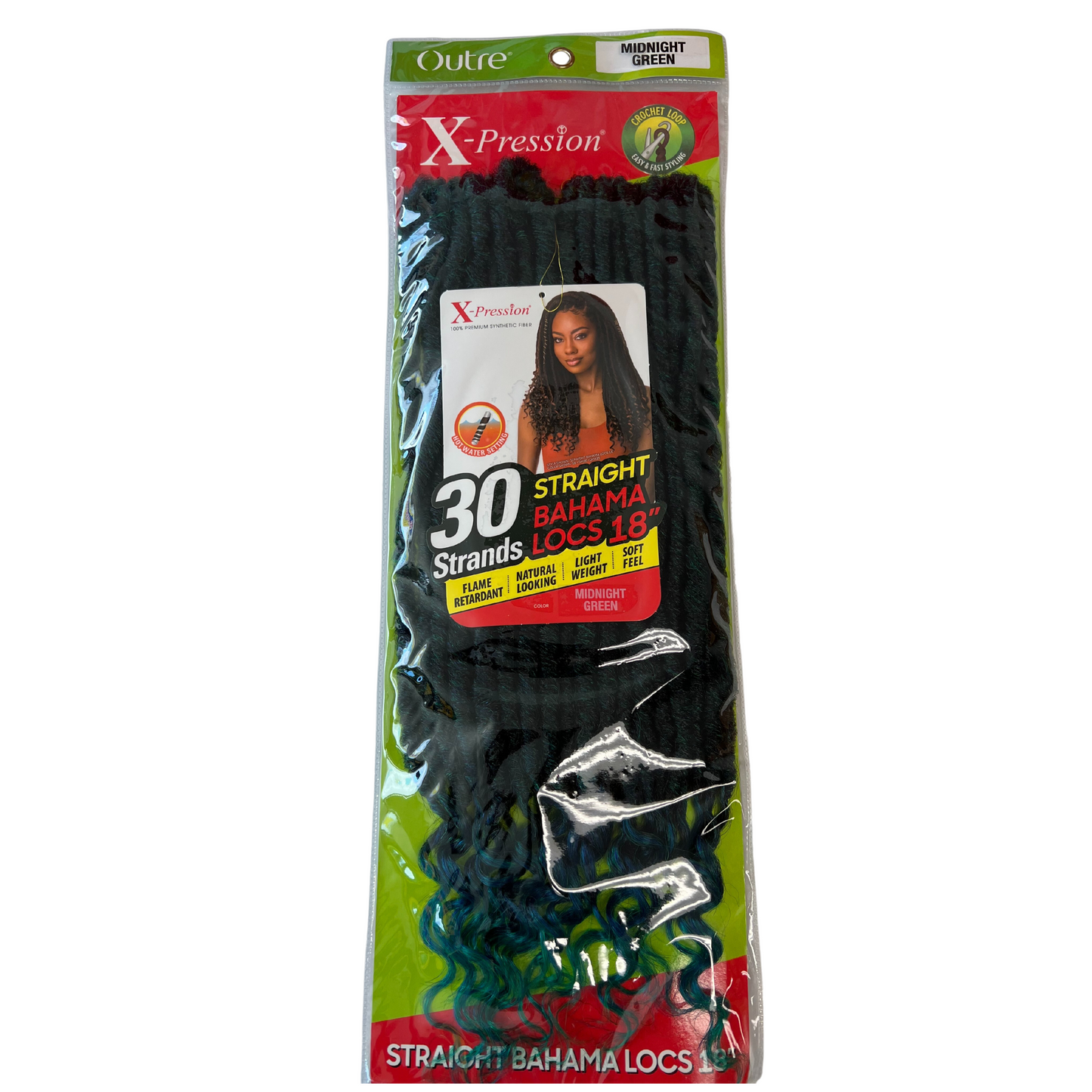 Outre X- Pression Wavy Bahama Locs 18" Crochet Midnight Green