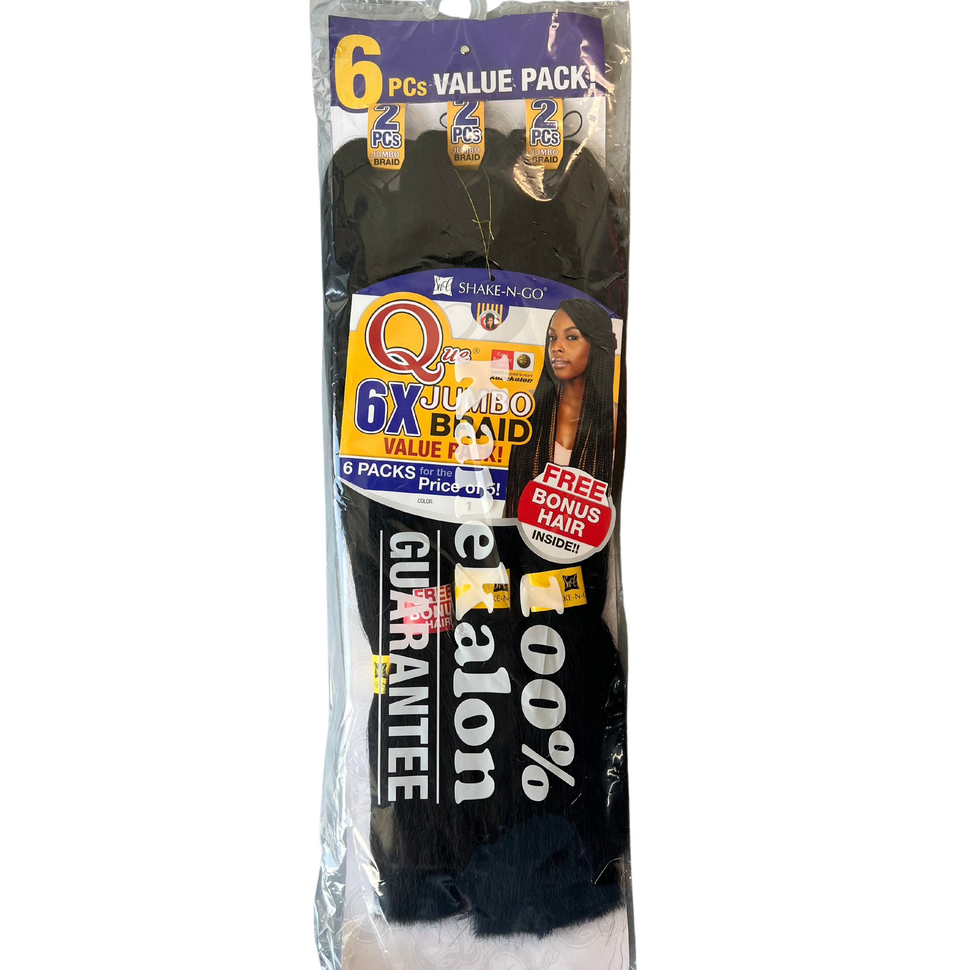 QUE SOFT 6X VALUE PACK JUMBO BRAIDING HAIR