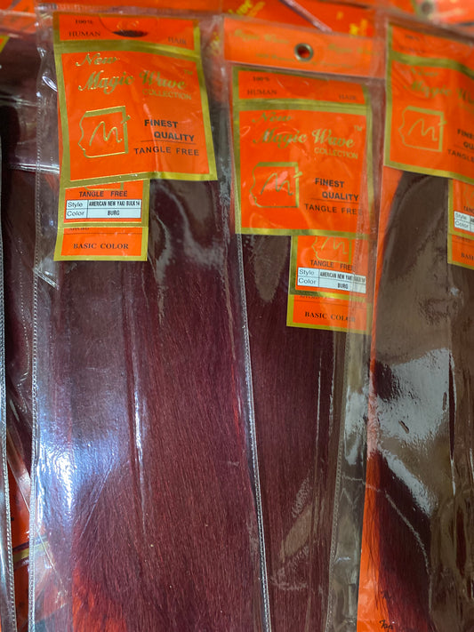 Magic Wave 100% Human Hair 12" Color Burgundy