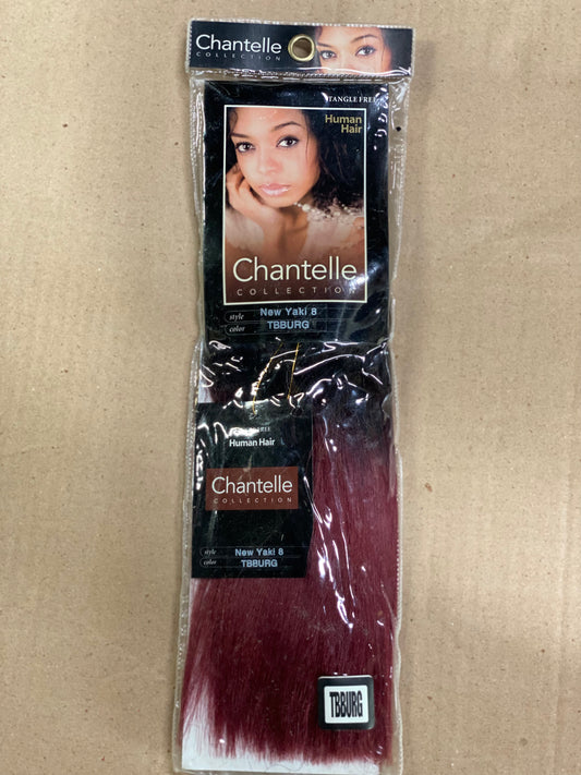 Chantelle 100% Human Hair  New Yaki 8'' Color TBBurg