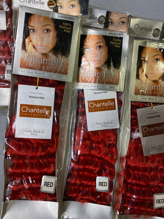 Chantelle Deep Wave 8'' Color Red 100% Human Hair