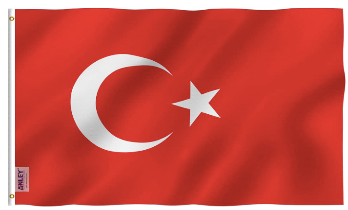 Turkey Flag with Brass Grommets