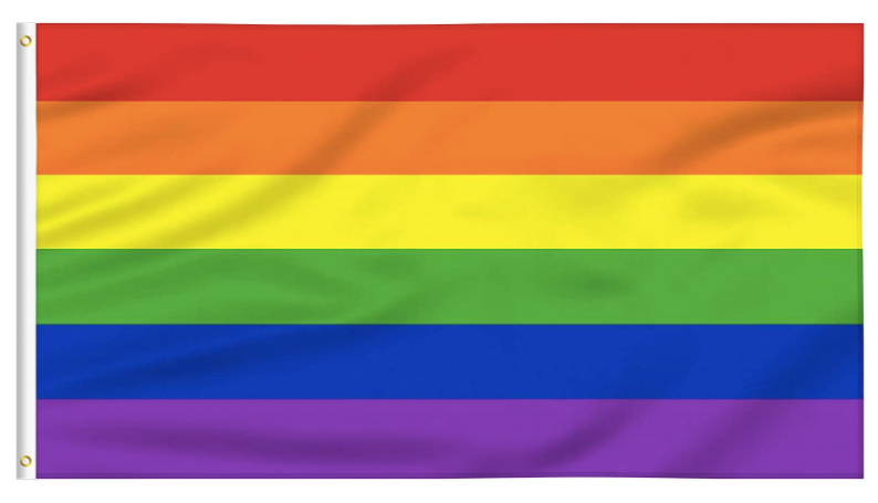 Rainbow Pride Flag 6 Stripes with Brass Grommets