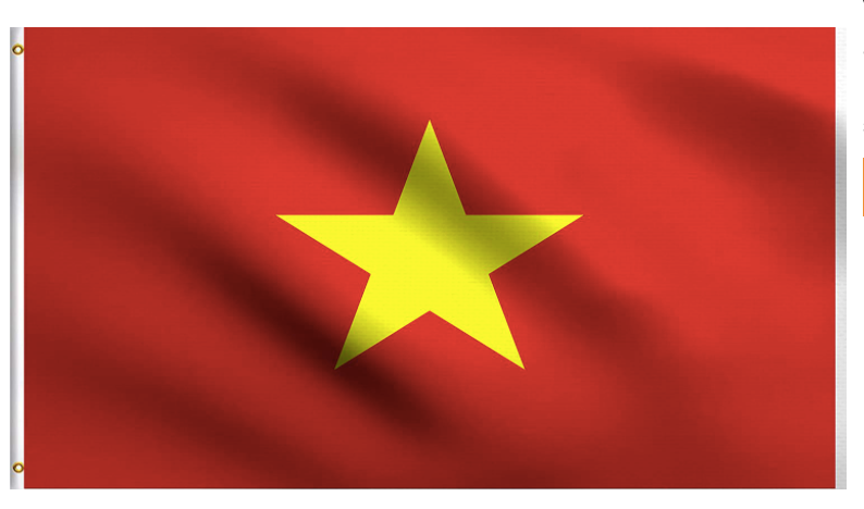 Vietnam Flag with Brass Grommets