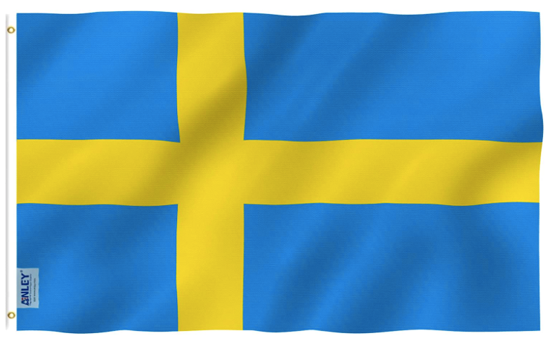 Sweden Flag with Brass Grommets